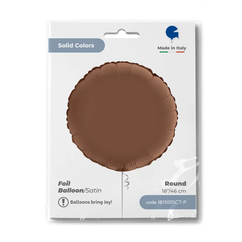 Balon Folie Rotund Satin Chocolate 46 cm Grabo