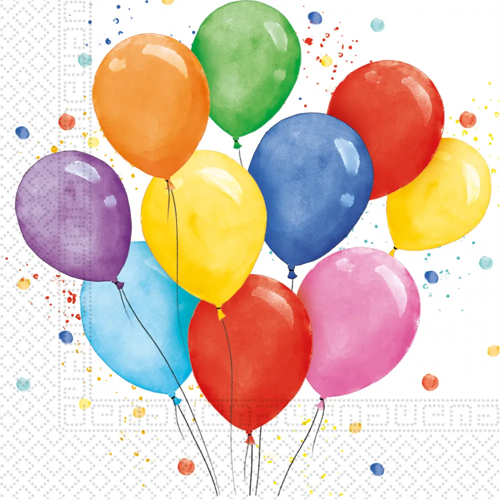 Set 20 Servetele Hartie 33x33cm Baloane Colorate