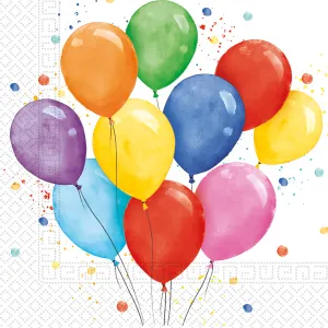 Set 20 Servetele Hartie 33x33cm Baloane Colorate