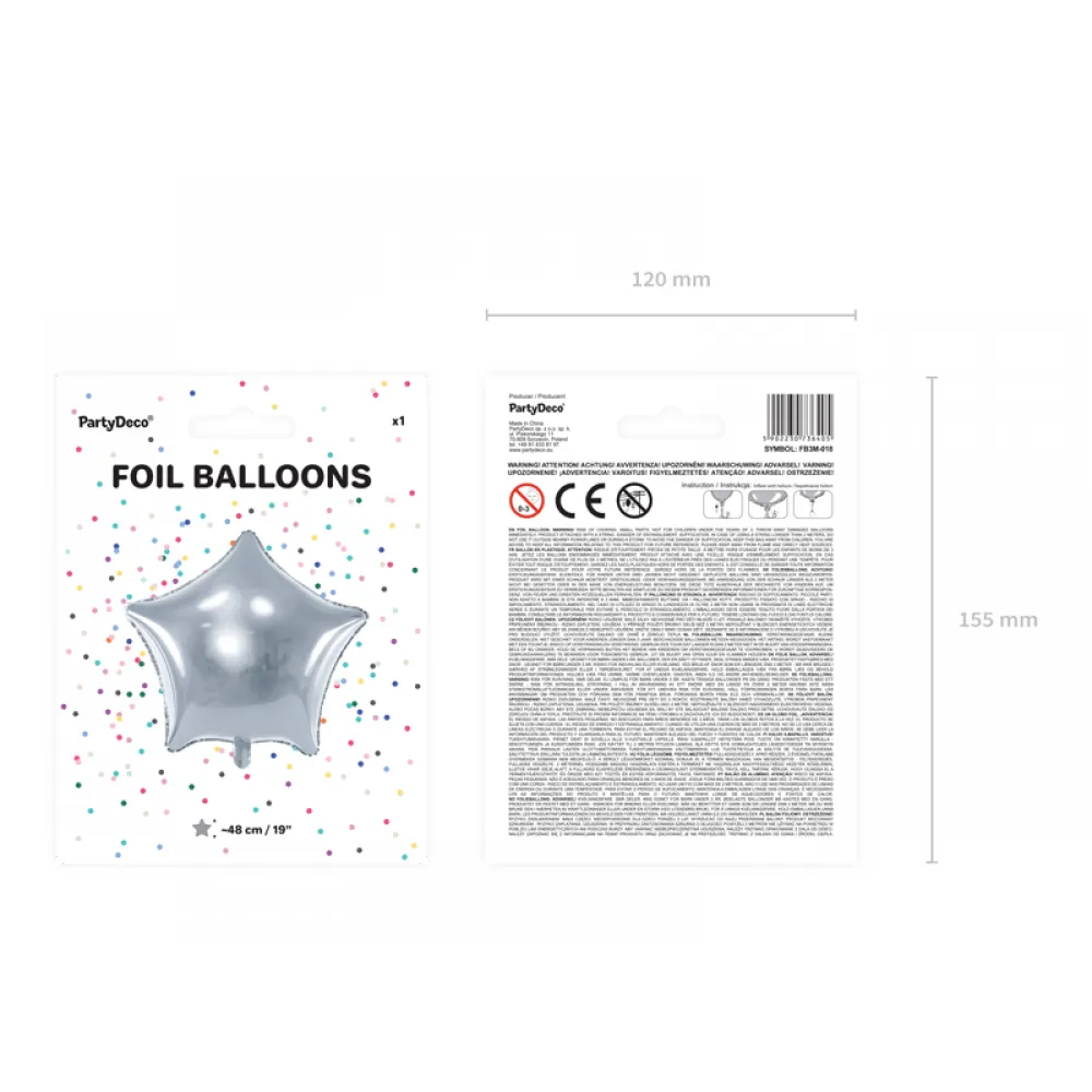 Balon folie Stea Argintie 45cm PDC1057
