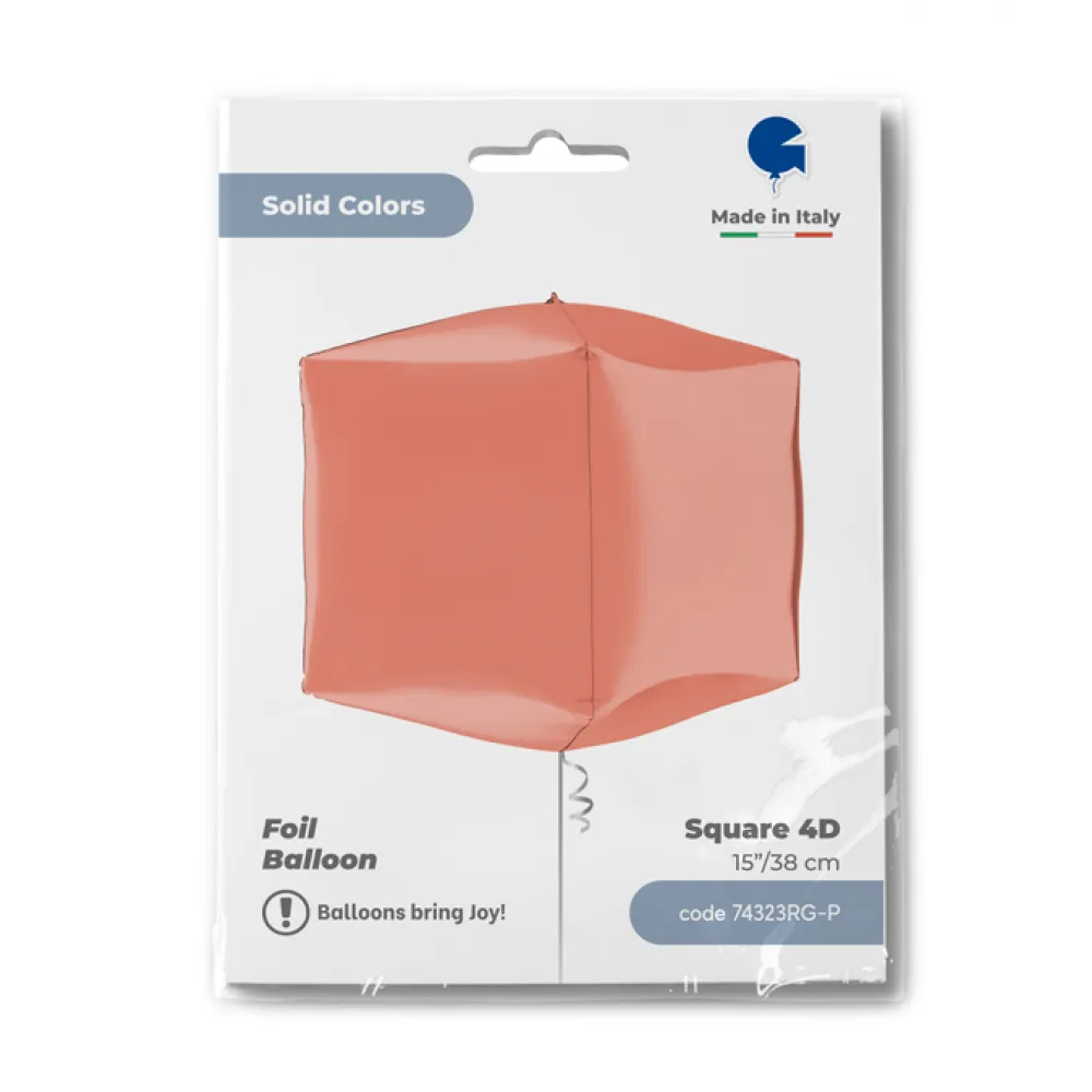 Balon Folie CUB 4D Rose Gold 38 cm Grabo