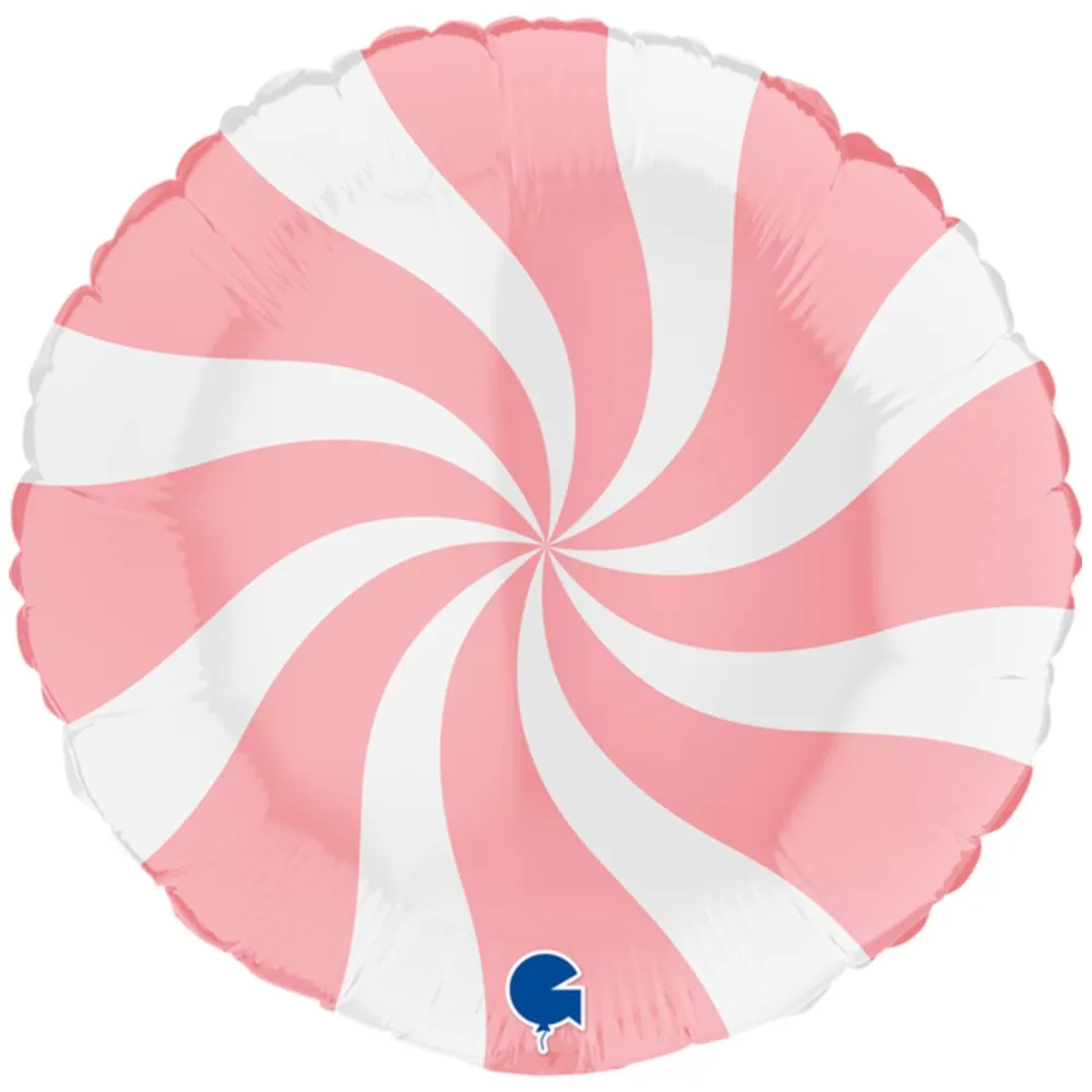 Balon Folie Rotund Acadea Alb-Baby Pink 46cm Grabo