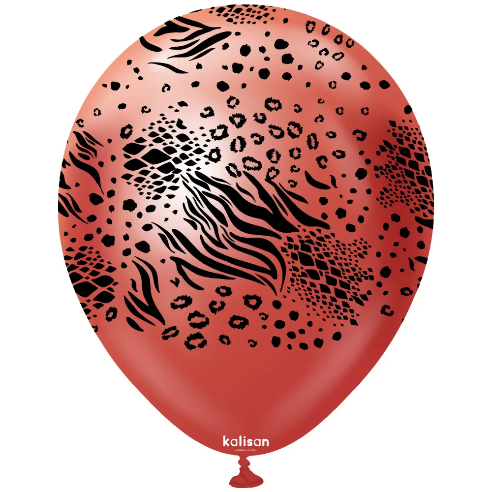Baloane latex 30cm Safari Mutant - Mirror Red Print - Black