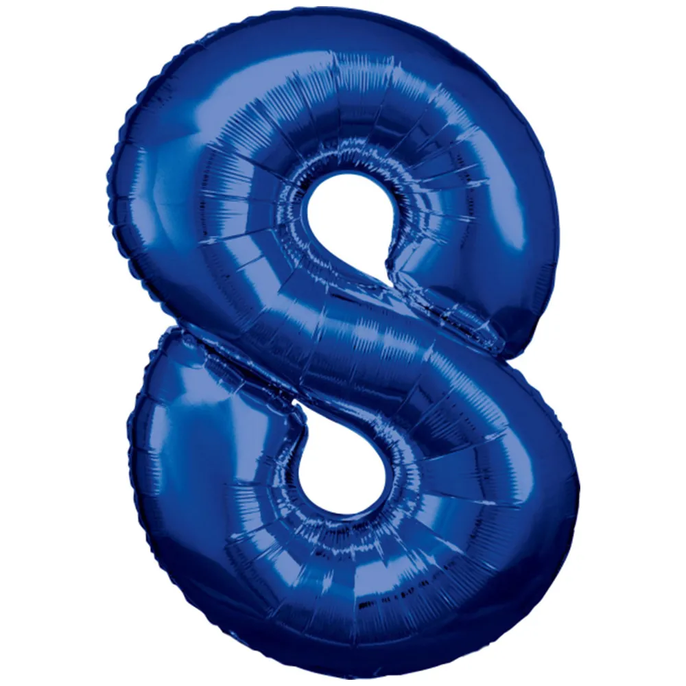 Balon Folie Cifra 8 Albastru 86cm