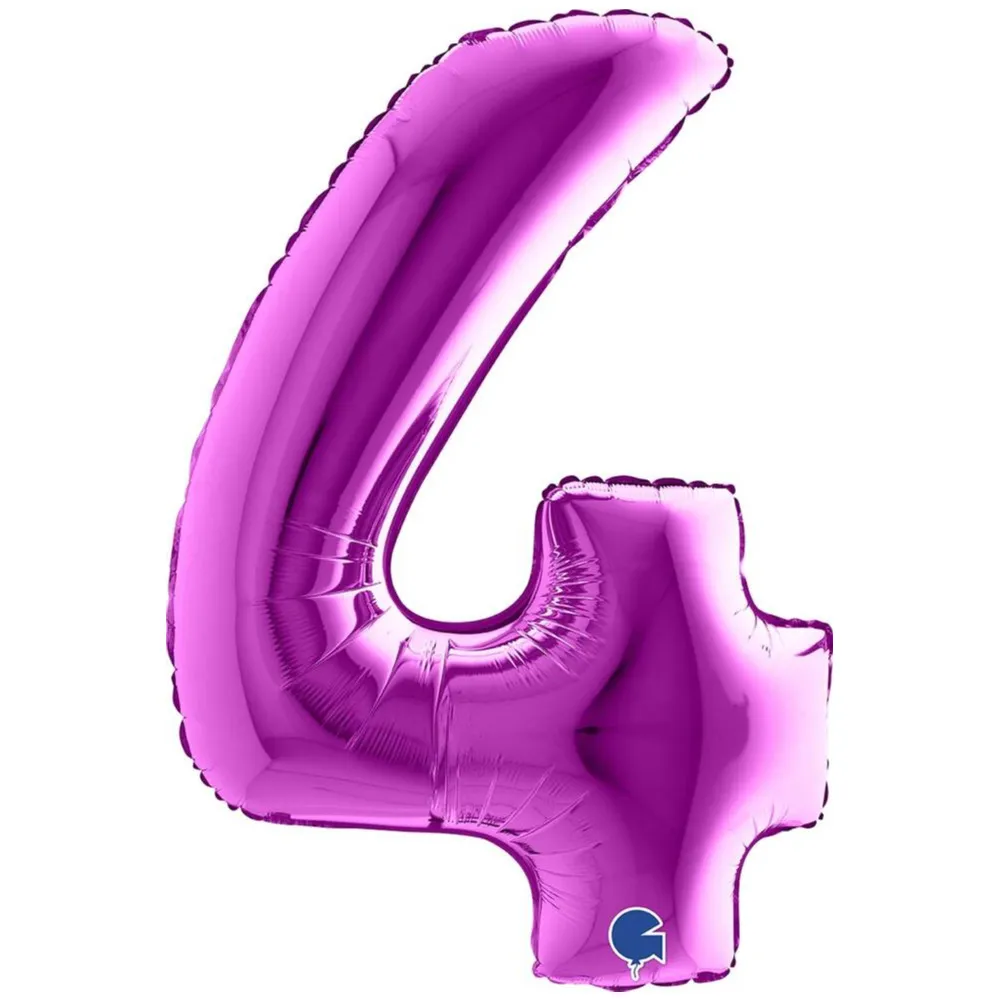 Balon Folie JUMBO CIFRA 4 MOV 102 cm Grabo