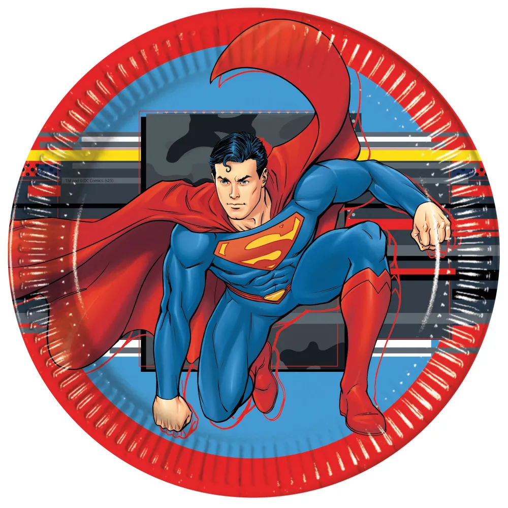 Set 8 Farfurii Petrecere 23cm Superman