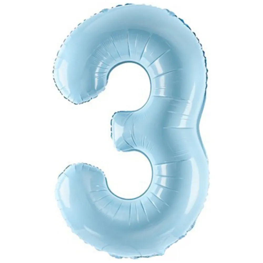 Balon folie cifra 3 Bleu 86 cm