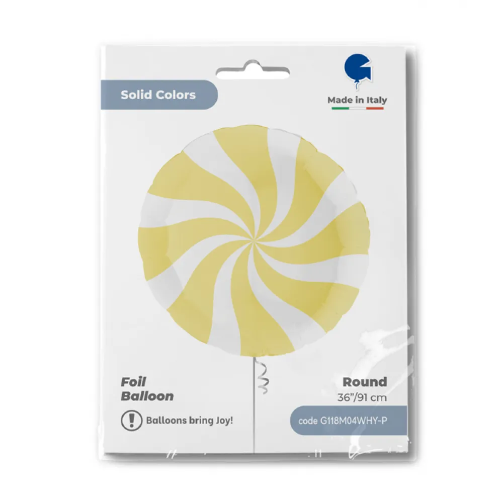 Balon Folie Rotund Acadea Alb-Vanilla 91 cm Grabo