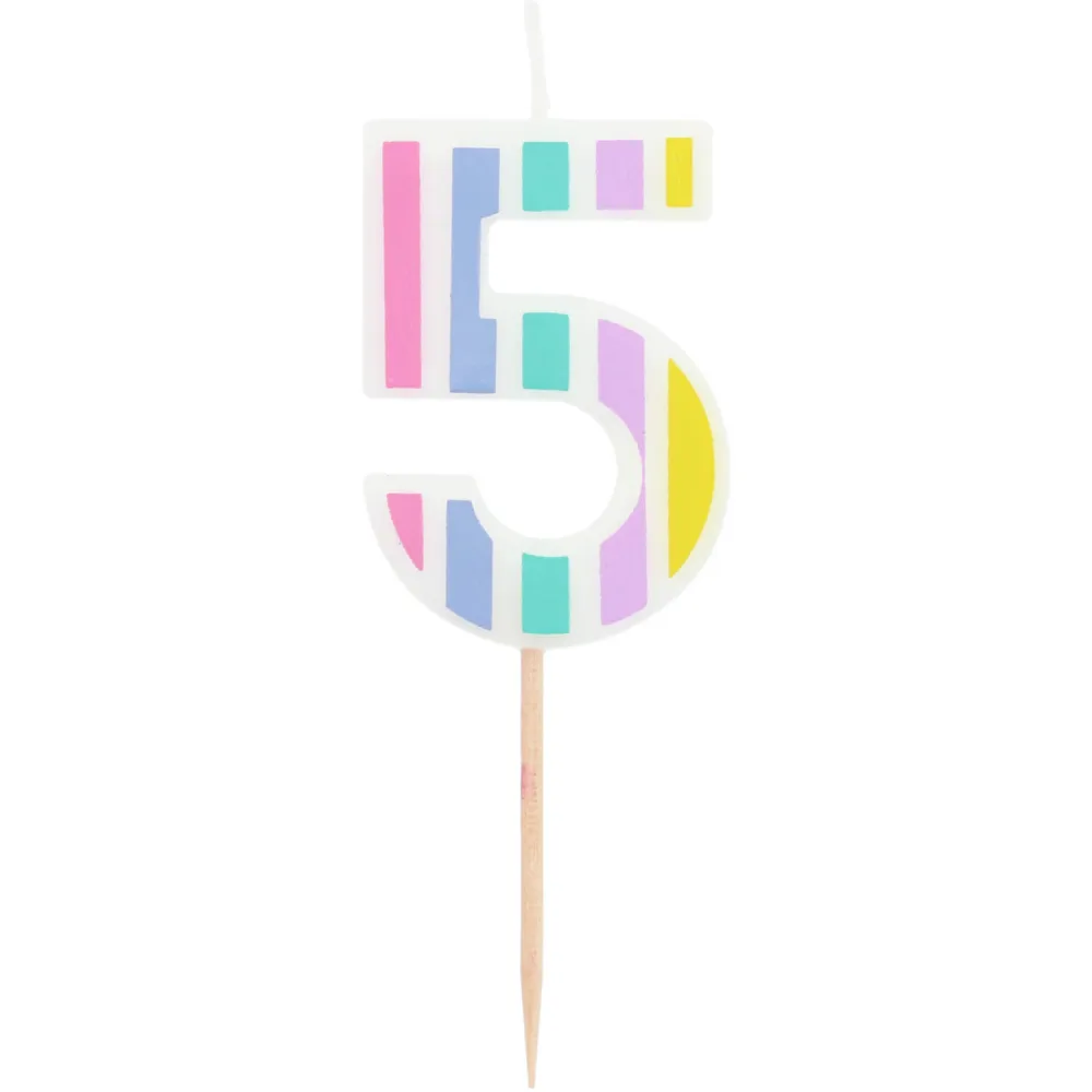 Lumanare Tort Cifra 5 Pastel Vibes
