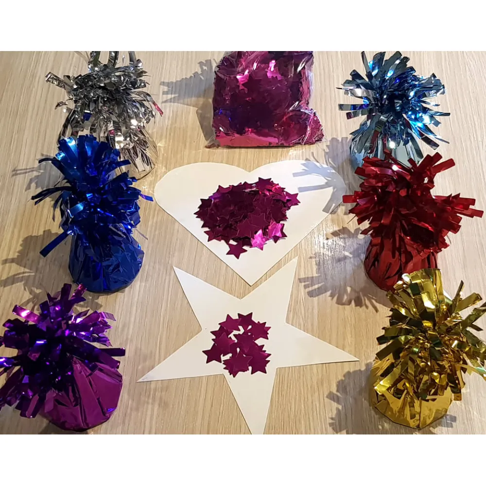 Confetti Metalic FUCSIA Stelute 1,5cm 100g