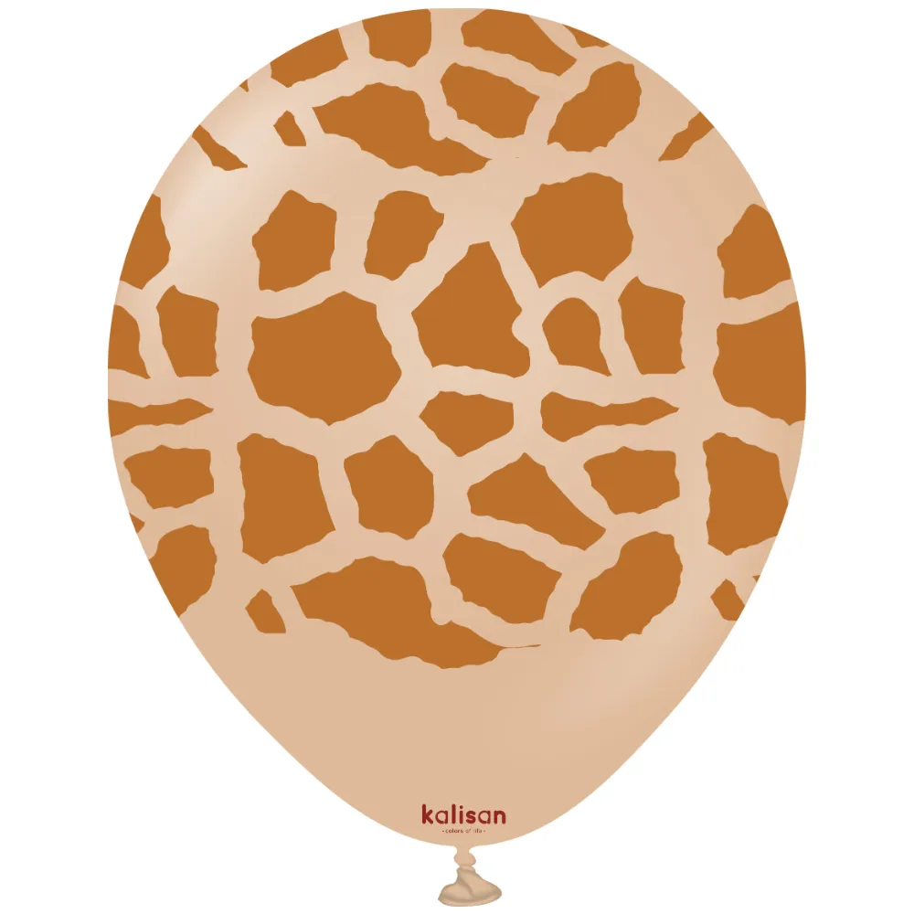 Baloane latex 30cm Safari Giraffe - Desert Sand Print - Caramel