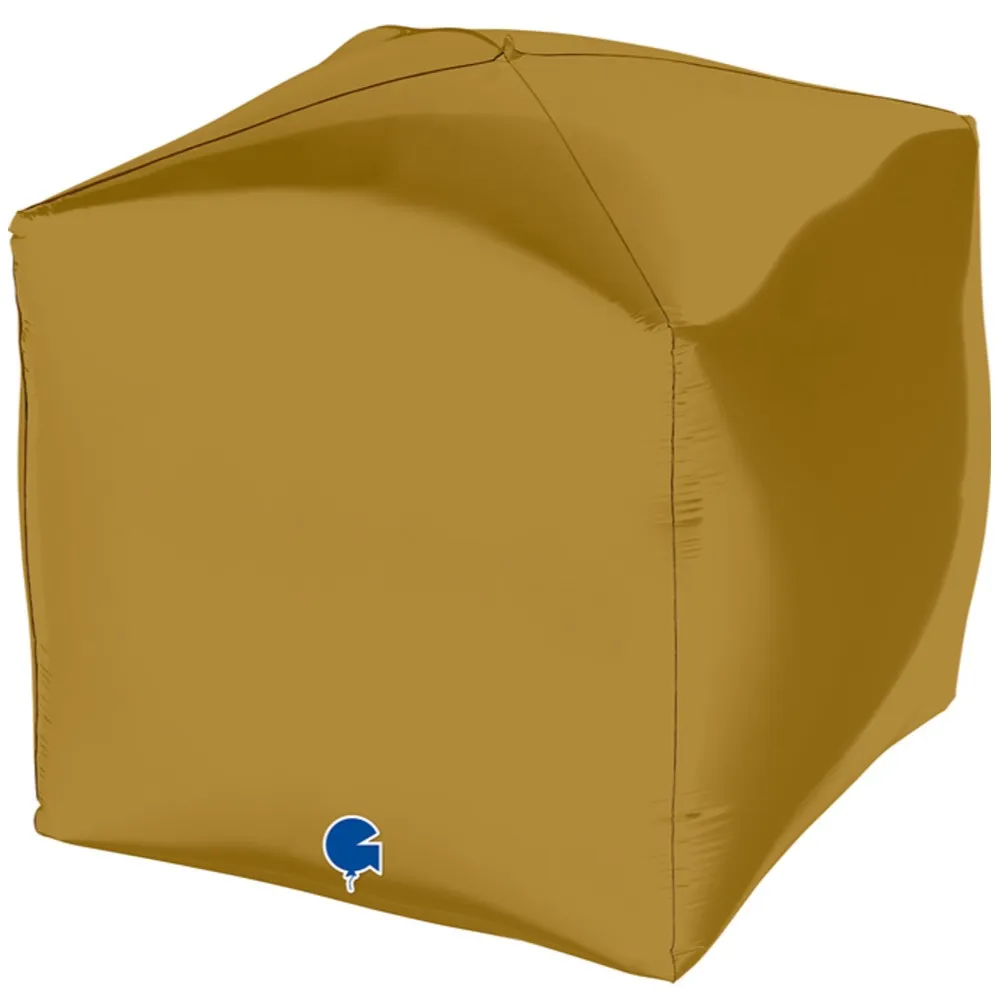 Balon Folie CUB 4D Auriu Satin 38cm Grabo