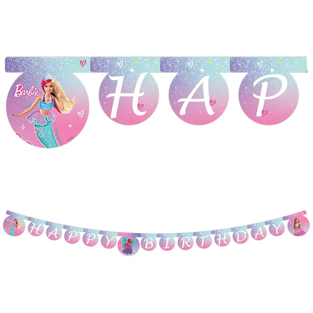 Banner Petrecere Happy Birthday Barbie Fantasy