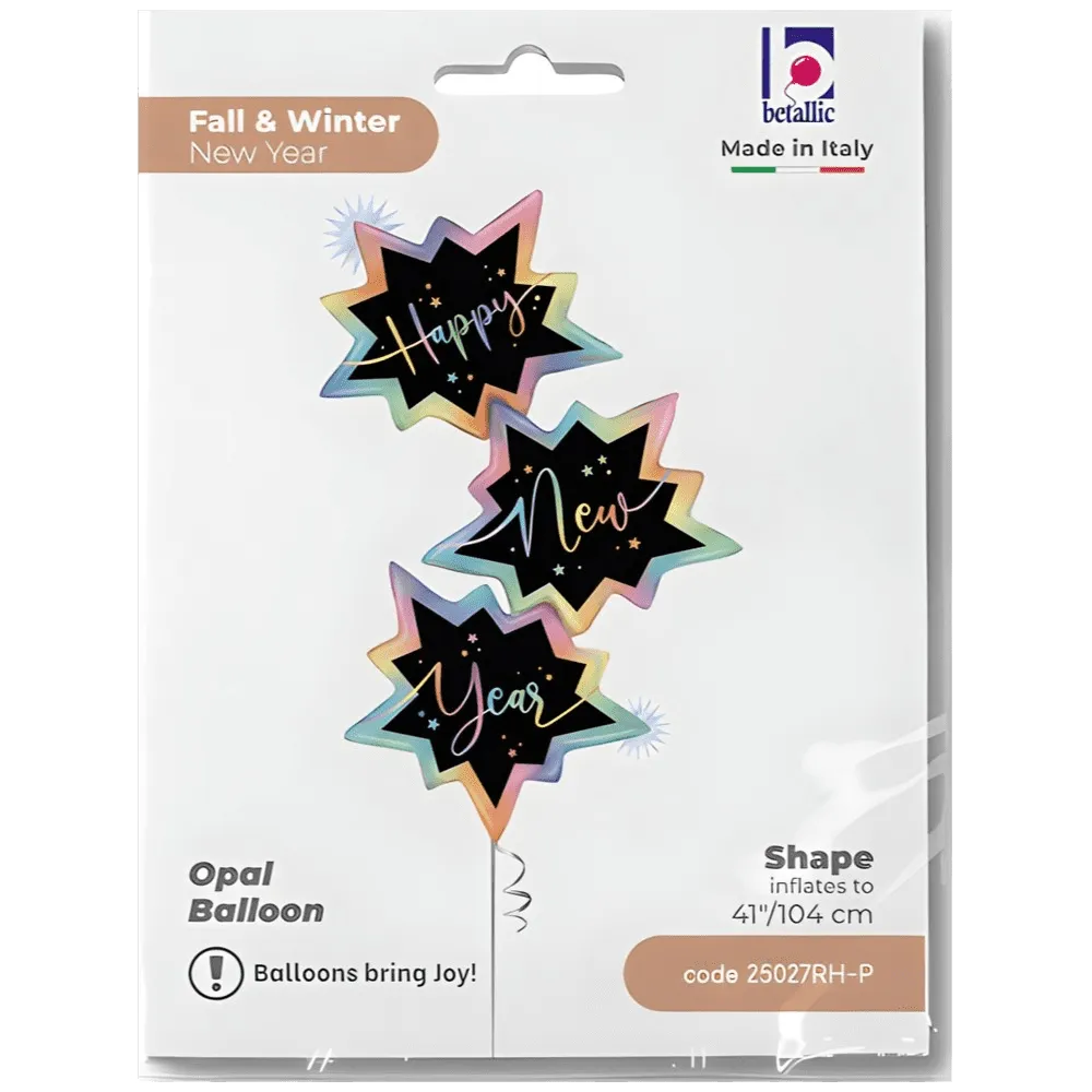 Balon Folie Figurina Happy New Year Opal 104cm Grabo