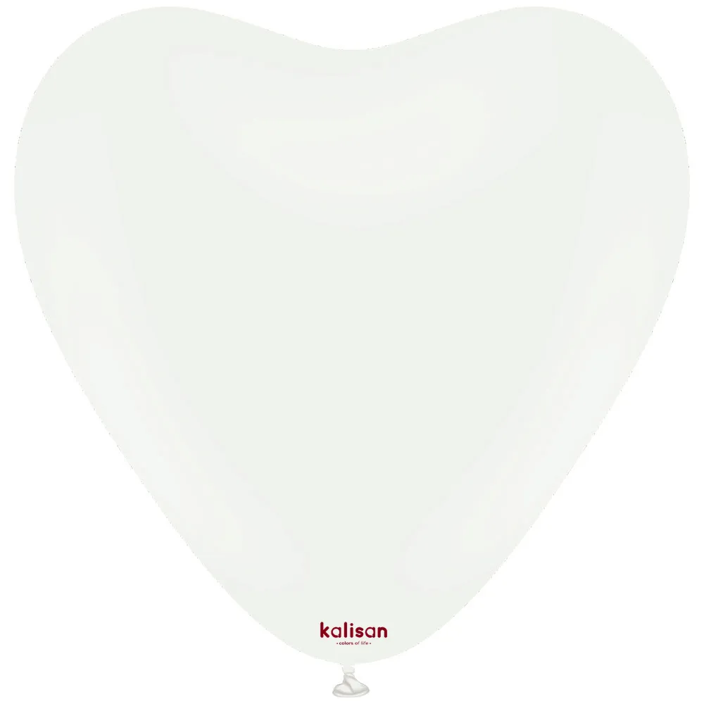 SET 25 Baloane Latex Inima 30cm Standard Alb 2312
