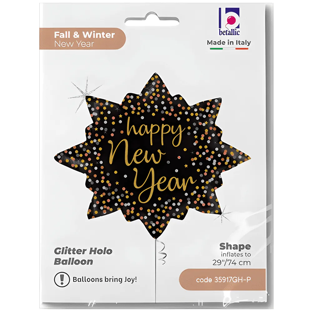 Balon Folie Figurina Stea Happy New Year 74cm Grabo
