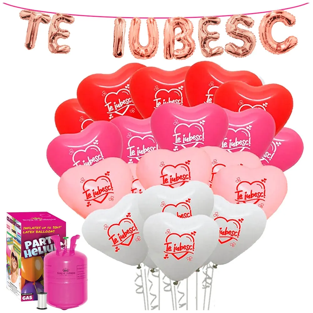 Pachet Baloane Valentine's Day (cu butelie mare) - 2022353