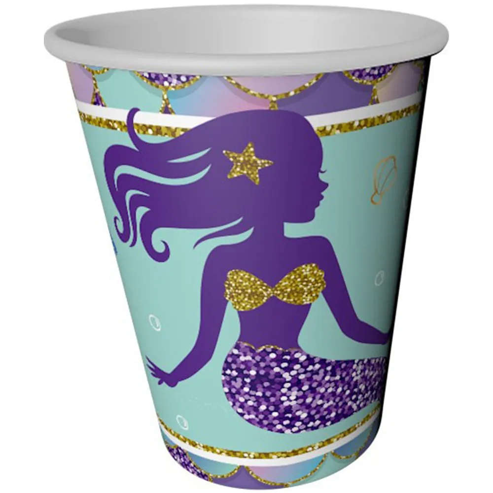Set 8 Pahare Petrecere cu print Sirena PD0055