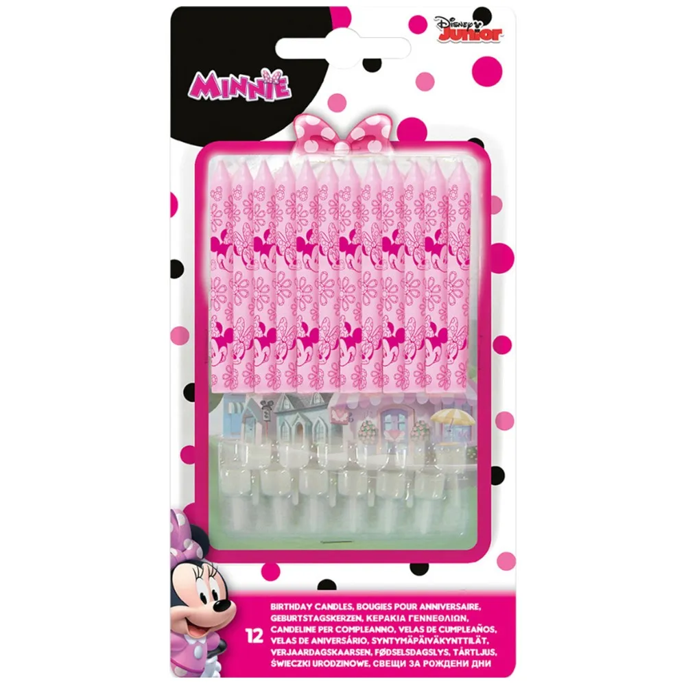 Set 12 Lumanari cu suport Disney Minnie Mouse Bow-Tique