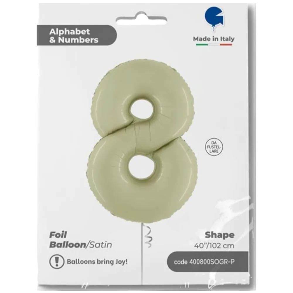 Balon Folie CIFRA 8 Olive 102 cm Grabo