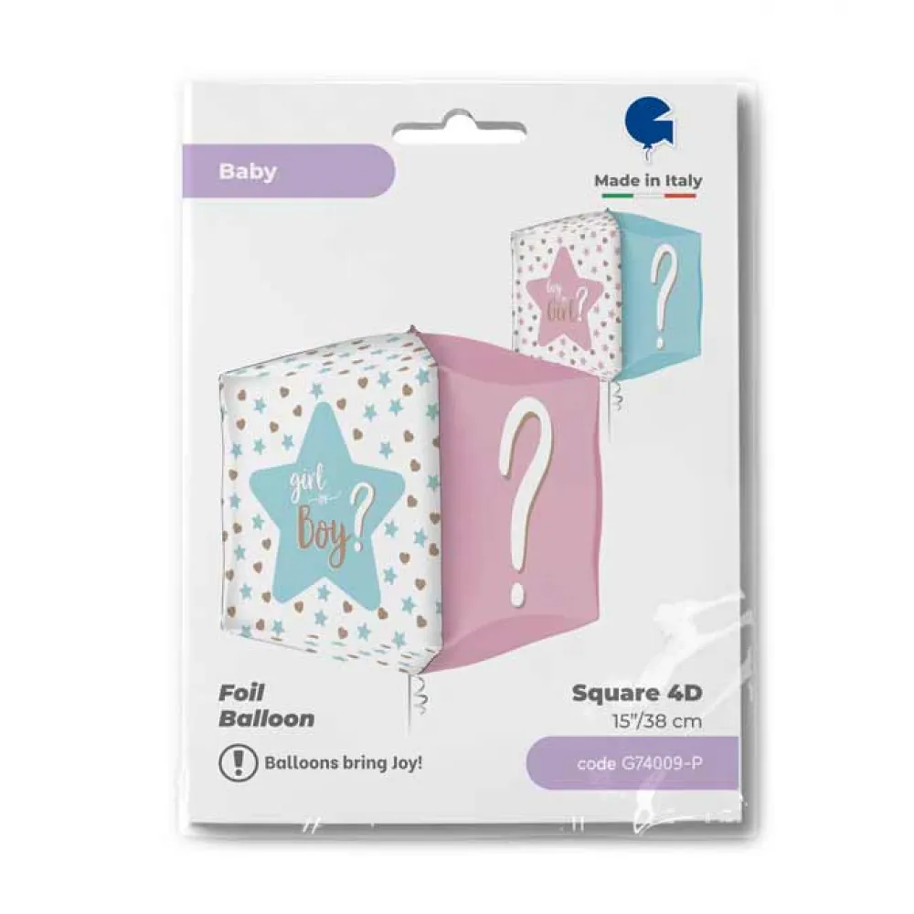Balon Folie CUB 4D Gender Reveal 38 cm Grabo