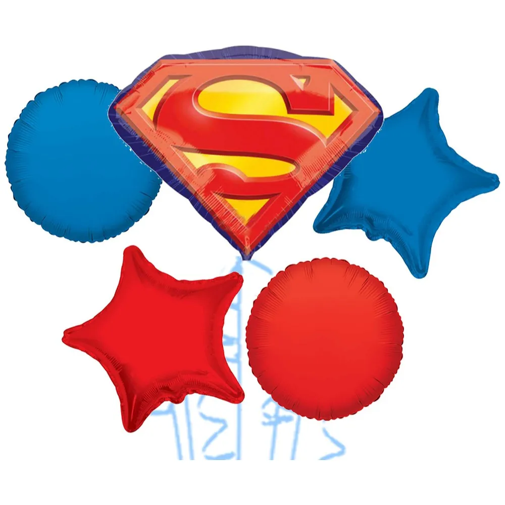 Buchet 5 baloane folie Tematica Superman - Emblema 2022215