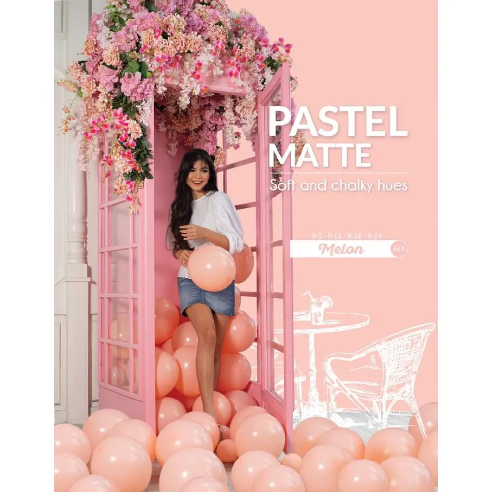 Baloane latex Pastel Matte Melon 30cm
