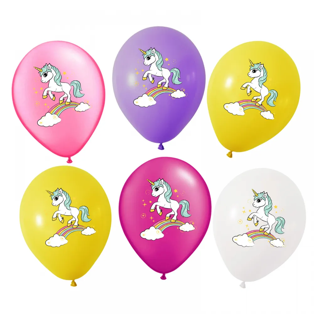 SET 12 Baloane Latex 30cm Asortate cu print Color Unicorn BLS20225