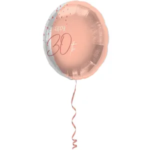 Balon Folie Rotund Happy 30th Elegant Blush 45cm