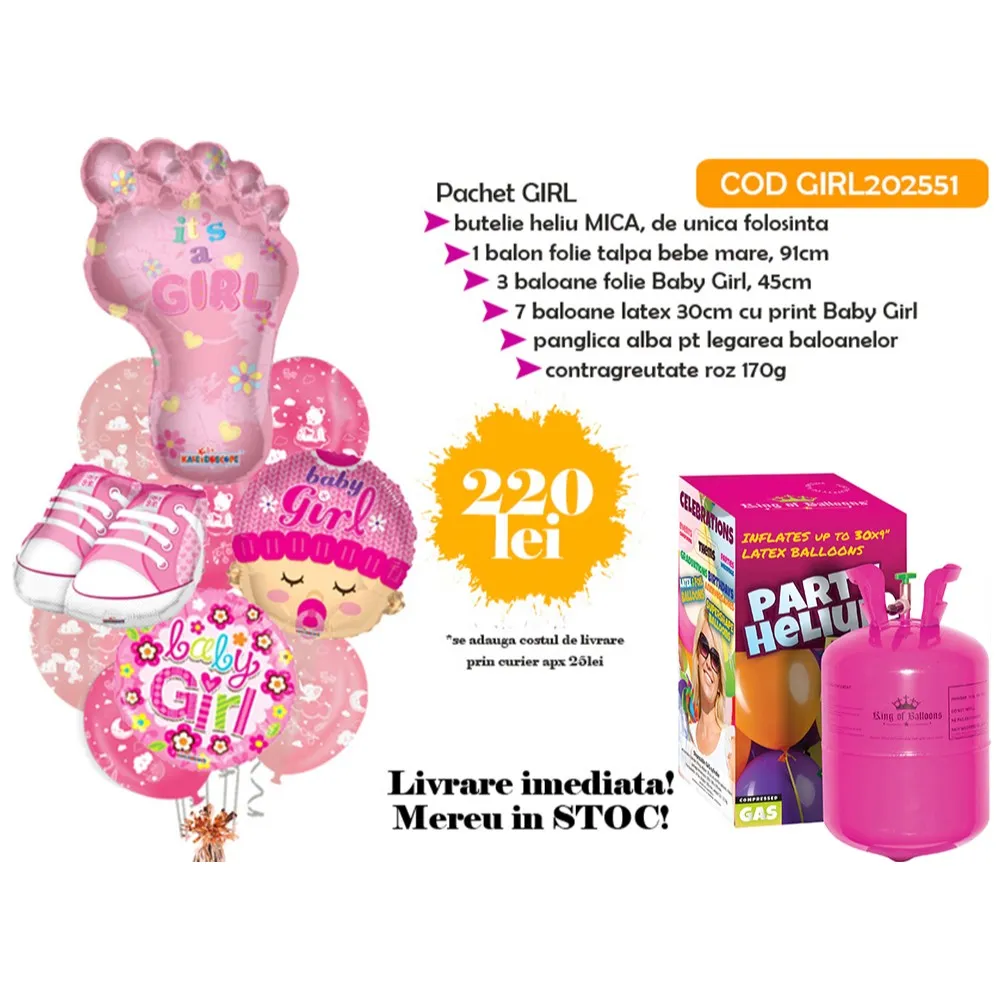 Pachet Baloane Fetita + Butelie mica GIRL202551