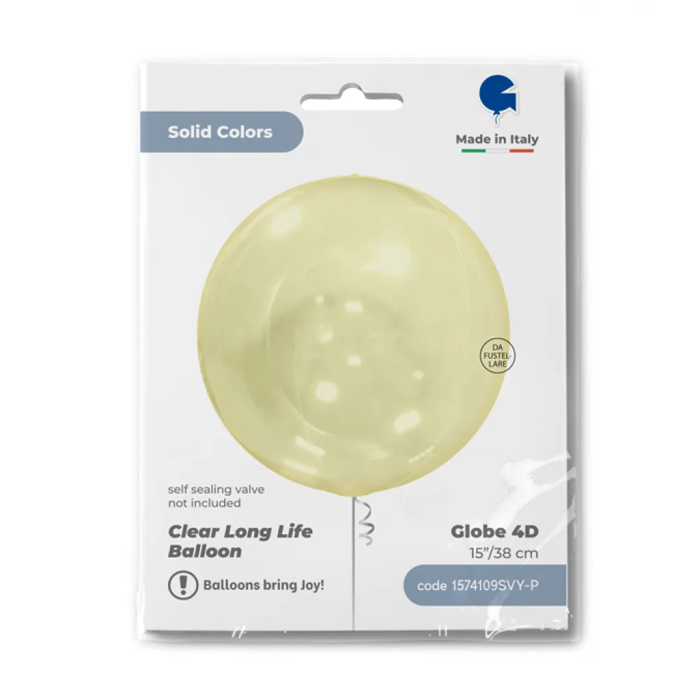 Balon Folie Sfera 4D Galben Transparent 38cm Grabo