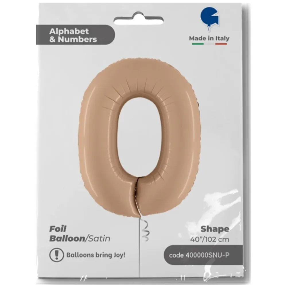 Balon Folie Jumbo CIFRA 0 Nude 102 cm Grabo