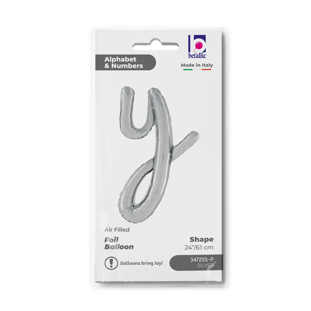 Balon Folie LITERA (AER) SCRIPT Y Argintiu 61cm Grabo