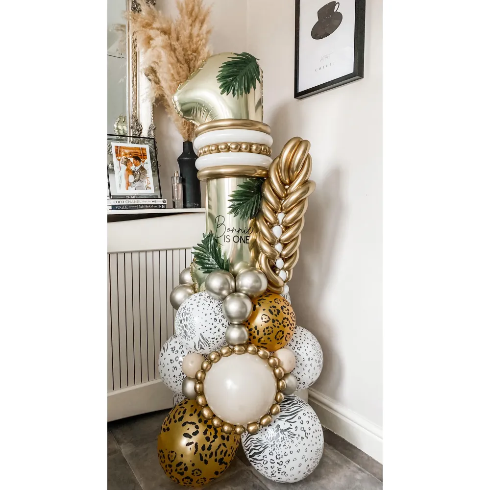 Balon latex jumbo 60cm Safari Mutant - White Print - Black