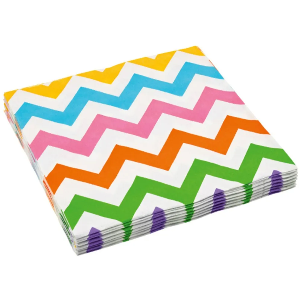 Set 20 Servetele Multicolor Zigzag 33 x 33 cm AMS 9900145