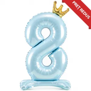 Balon Folie Cifra 8 Coronita (umflare aer) Bleu 84cm
