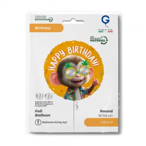 Balon Folie Rotund Cool Monkey 46cm