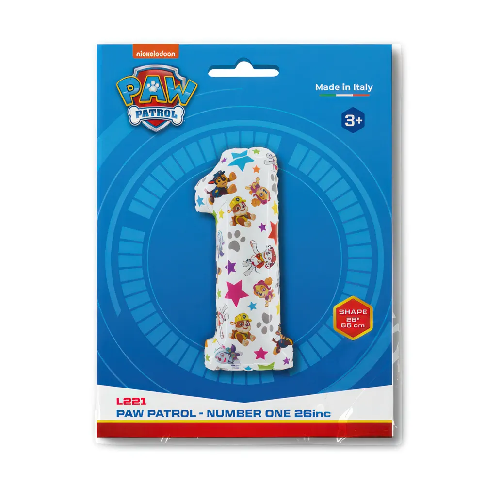 Balon Folie CIFRA 1 Patrula Catelusilor 66cm Grabo