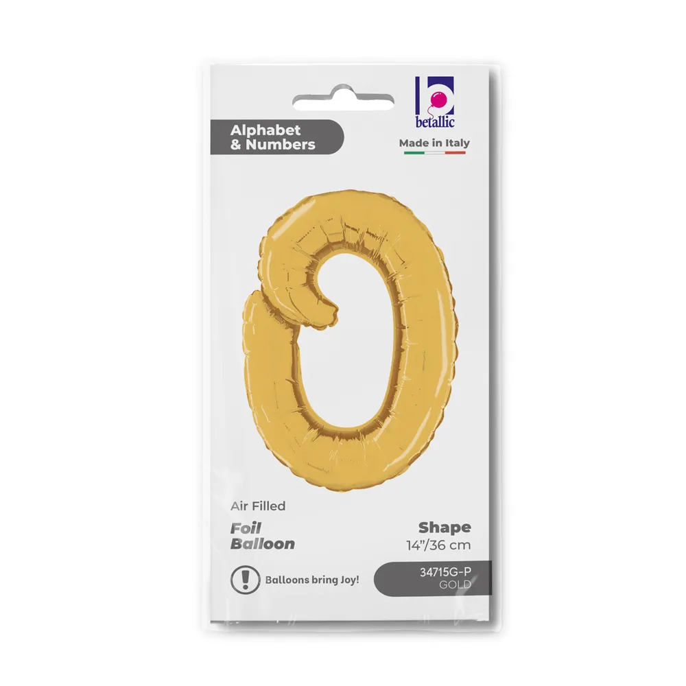 Balon Folie LITERA (AER) SCRIPT O Auriu 35 cm Grabo
