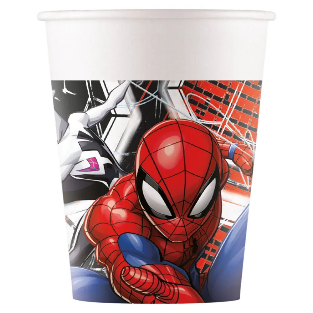 Set 8 Pahare Petrecere Carton 200ml Spiderman World of Web