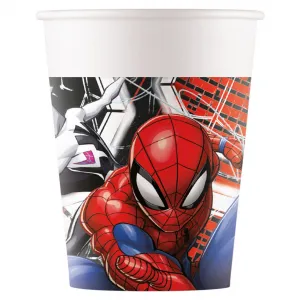 Set 8 Pahare Petrecere Carton 200ml Spiderman World of Web
