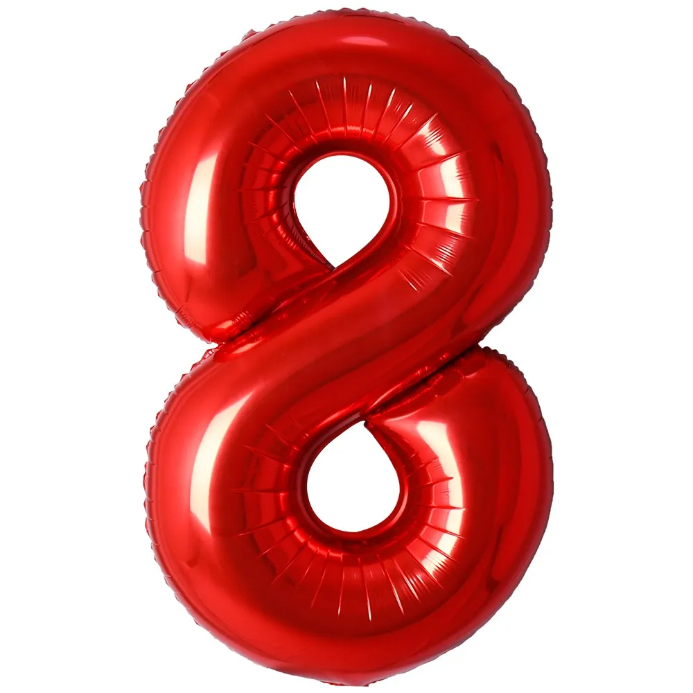 Balon Folie Cifra 8 Rosu 87cm