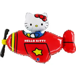 Balon Folie Figurina Hello Kitty Avion 76cm