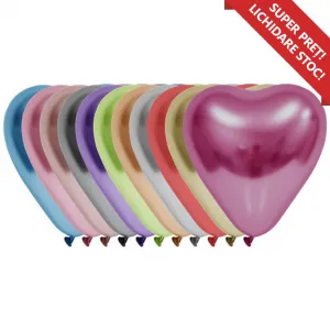 Baloane latex Inima 30cm Chrome Culori Asortate