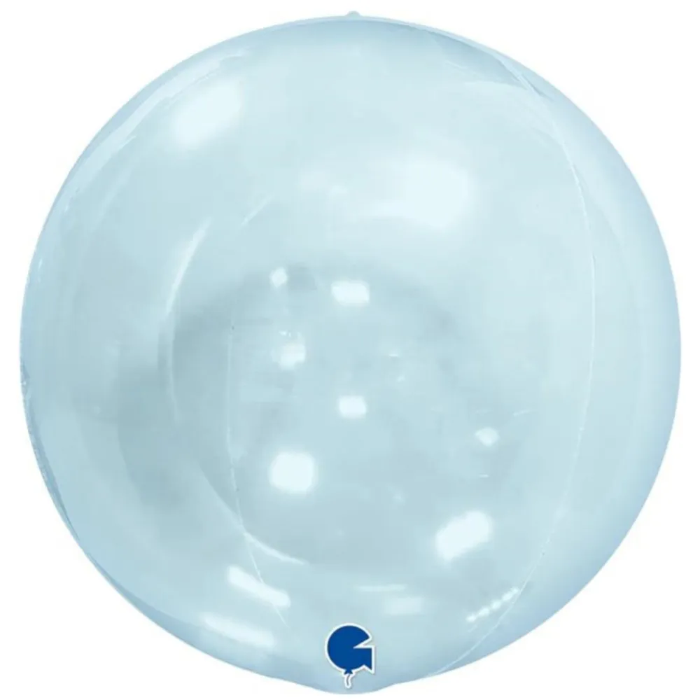 Balon Folie Sfera 4D Albastru Transparent 38 cm Grabo