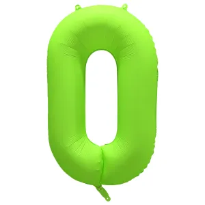 Balon Folie Cifra 0 Verde Neon 86cm R-10048-PKG