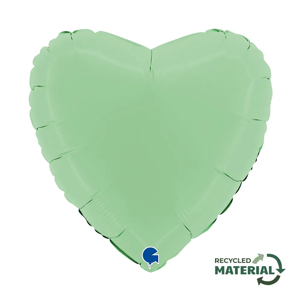 Balon Folie Inima Verde Mat 46cm