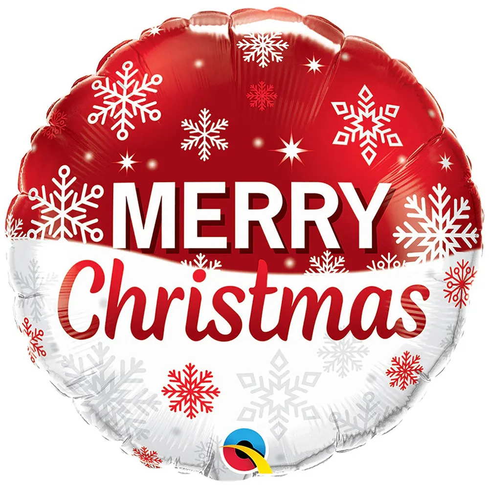 Balon Folie Merry Christmas Fulgi de nea 45cm 23314 QUALATEX
