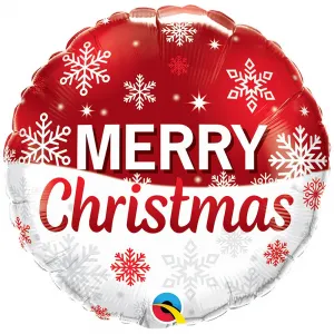 Balon Folie Merry Christmas Fulgi de nea 45cm 23314 QUALATEX