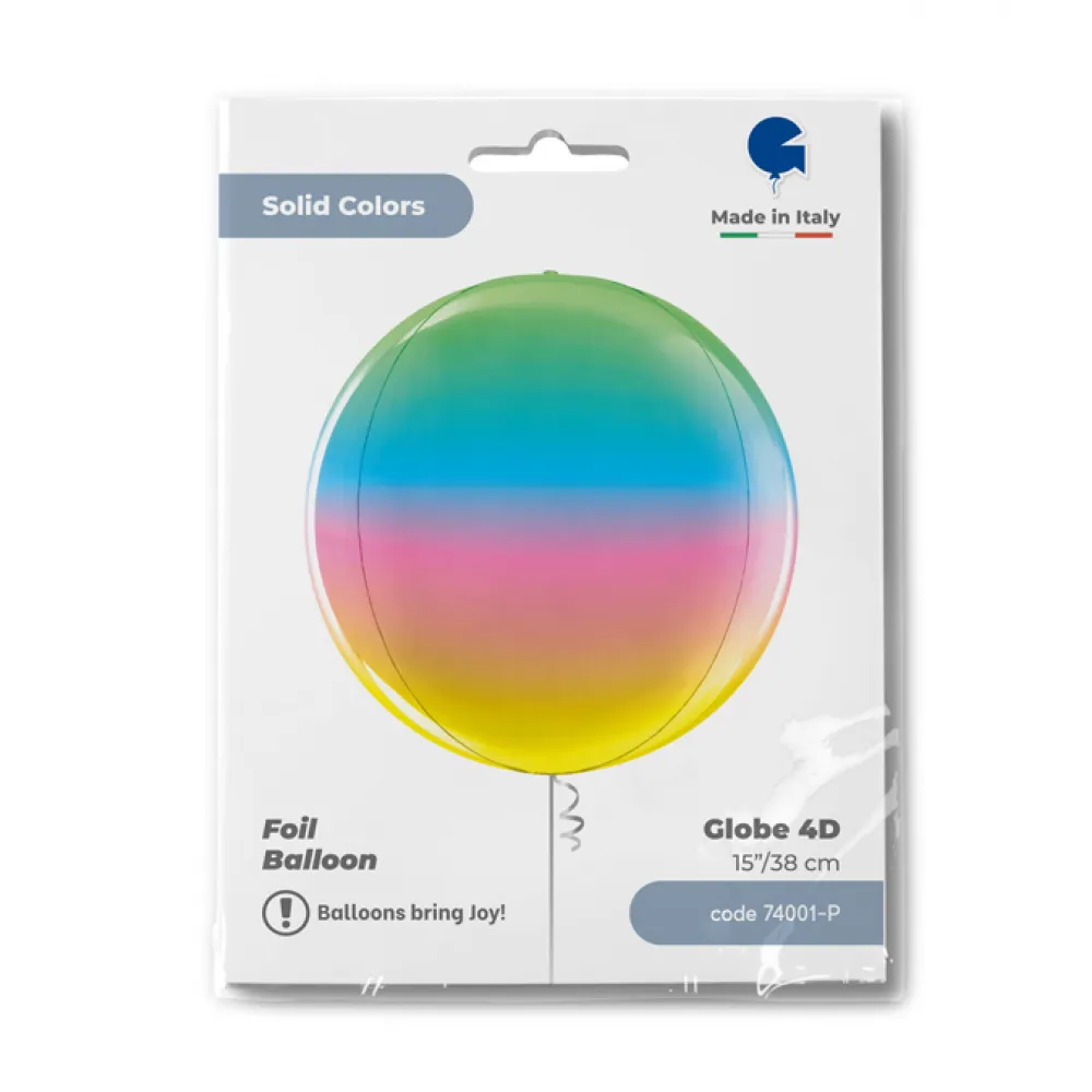 Balon Folie Sfera 4D Curcubeu 38 cm Grabo